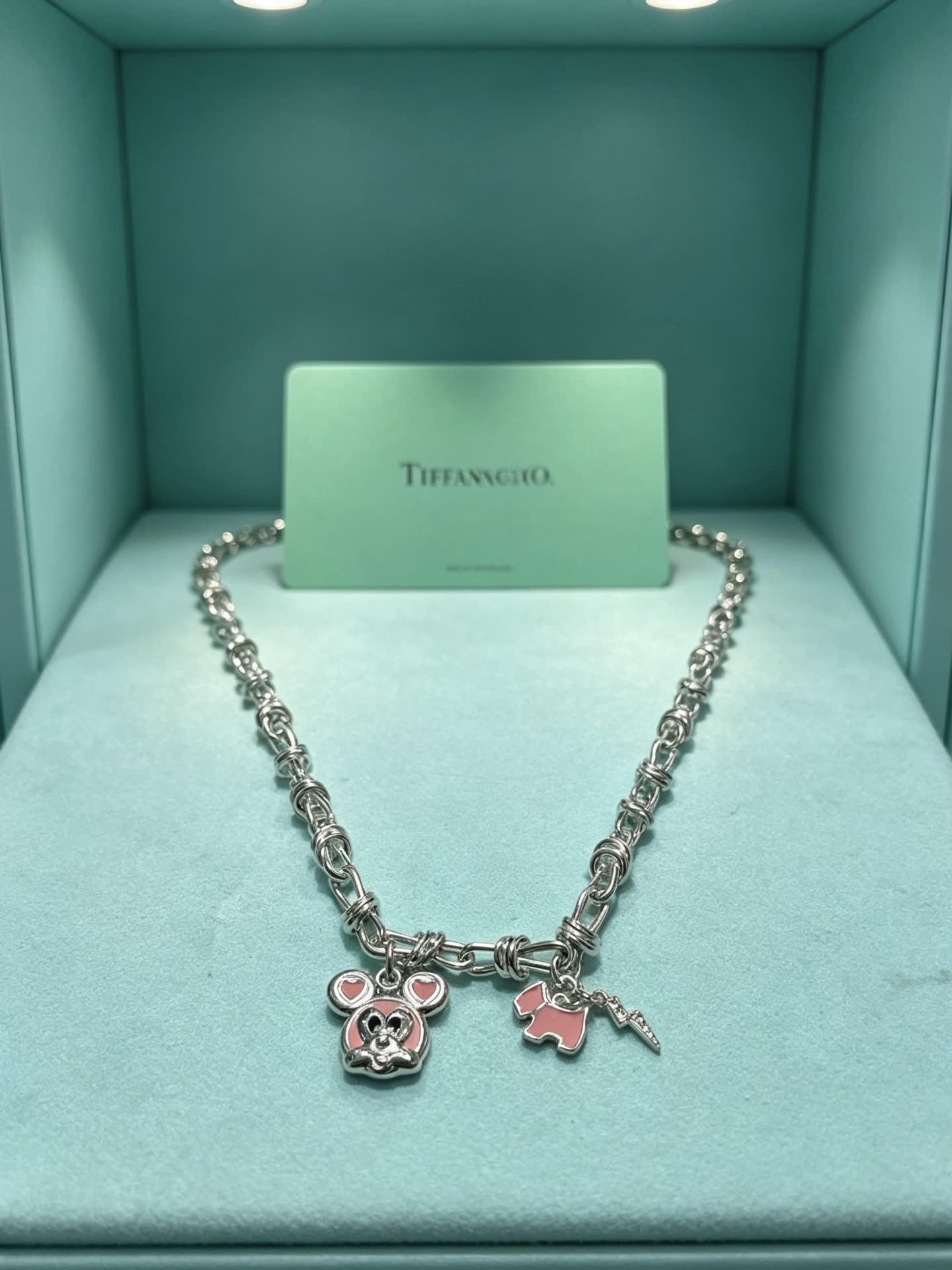 Tiffany & Co. Sterling Silver Mouse Charm Necklace